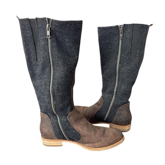 CAT by Caterpillar Sabrina Wool & Leather Tall Zip Up Riding Boots Size 8 - Picture 5 of 8